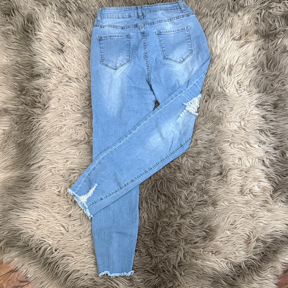 Light Blue Distressed Women Jeans